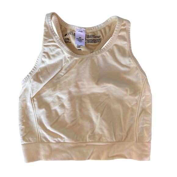 Zella Girl's Butter Yellow Cropped Racerback Tank - Picture 1 of 3